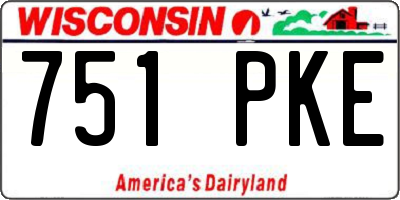 WI license plate 751PKE