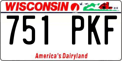 WI license plate 751PKF