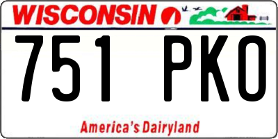 WI license plate 751PKO