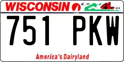 WI license plate 751PKW