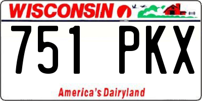 WI license plate 751PKX