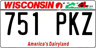 WI license plate 751PKZ