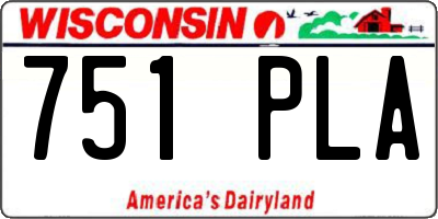 WI license plate 751PLA
