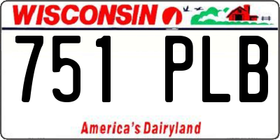 WI license plate 751PLB