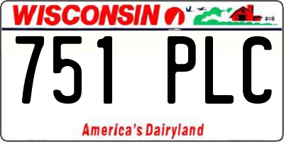 WI license plate 751PLC