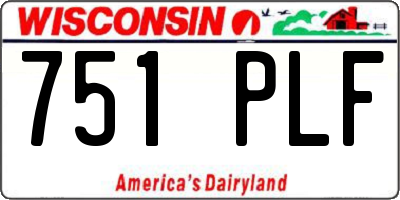 WI license plate 751PLF