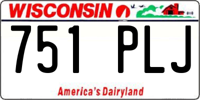 WI license plate 751PLJ