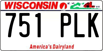WI license plate 751PLK