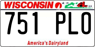 WI license plate 751PLO