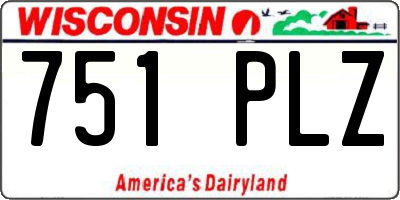 WI license plate 751PLZ