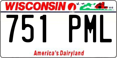 WI license plate 751PML