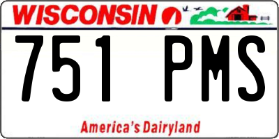 WI license plate 751PMS