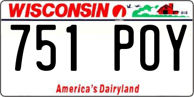 WI license plate 751POY