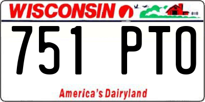 WI license plate 751PTO
