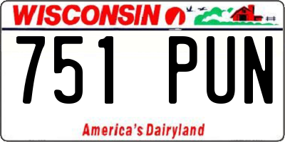 WI license plate 751PUN