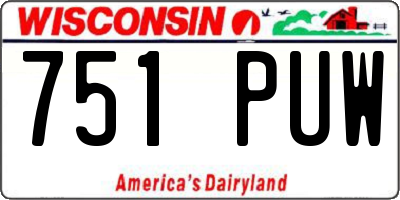 WI license plate 751PUW