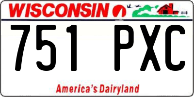 WI license plate 751PXC