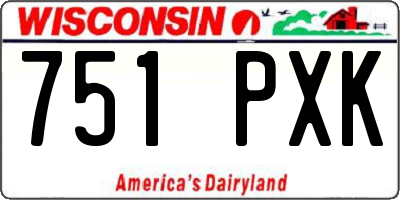 WI license plate 751PXK