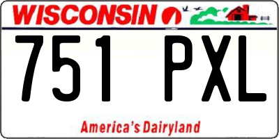 WI license plate 751PXL