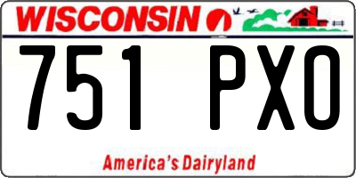 WI license plate 751PXO