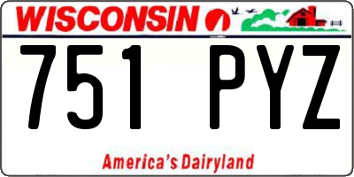 WI license plate 751PYZ