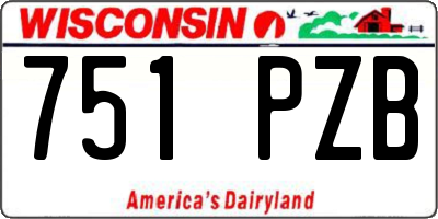 WI license plate 751PZB