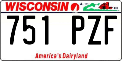 WI license plate 751PZF
