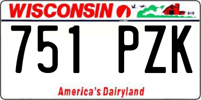 WI license plate 751PZK