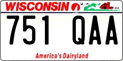 WI license plate 751QAA