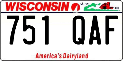 WI license plate 751QAF