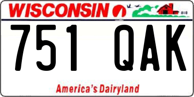 WI license plate 751QAK
