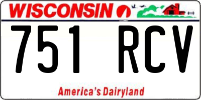 WI license plate 751RCV
