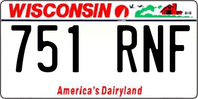 WI license plate 751RNF