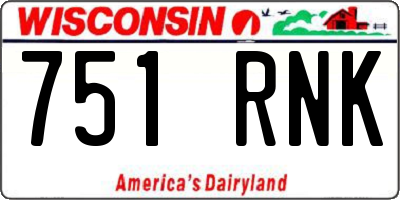 WI license plate 751RNK