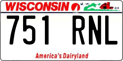 WI license plate 751RNL