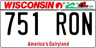 WI license plate 751RON