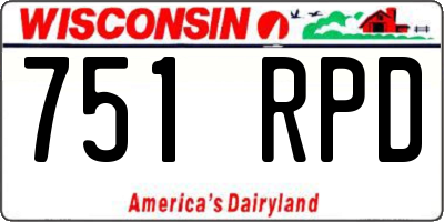 WI license plate 751RPD