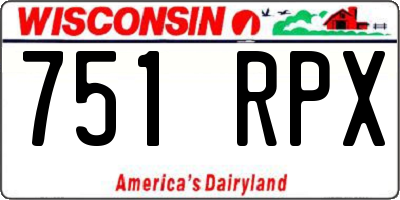 WI license plate 751RPX