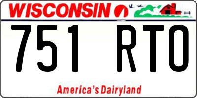 WI license plate 751RTO