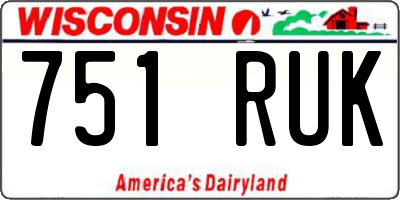 WI license plate 751RUK