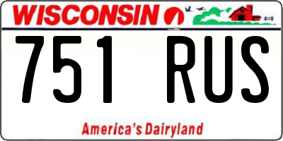 WI license plate 751RUS