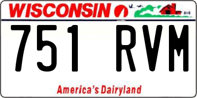 WI license plate 751RVM
