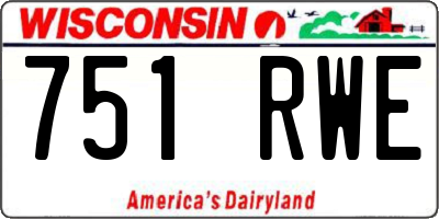 WI license plate 751RWE