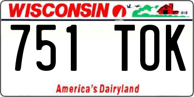 WI license plate 751TOK