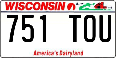 WI license plate 751TOU