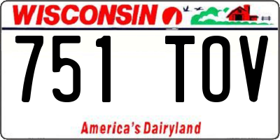 WI license plate 751TOV