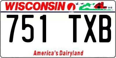 WI license plate 751TXB