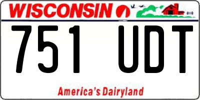 WI license plate 751UDT