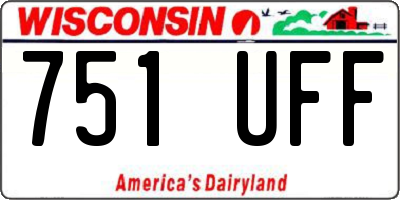 WI license plate 751UFF
