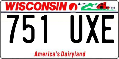 WI license plate 751UXE